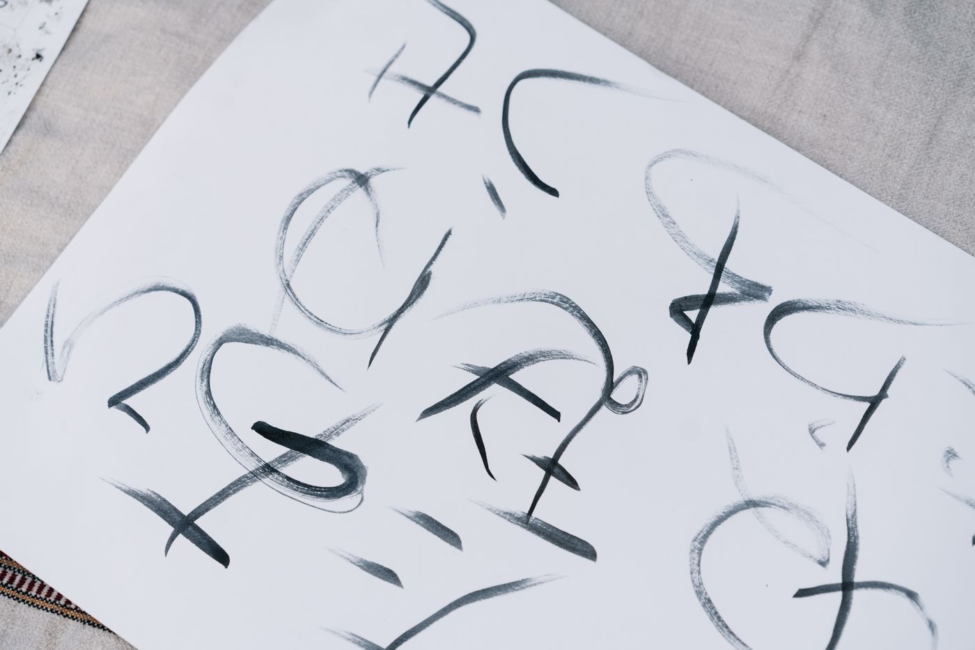 Hiragana characters brush-written on paper